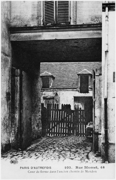 Postcard depicting Rue Blomet, Paris, c.1900 by French Photographer